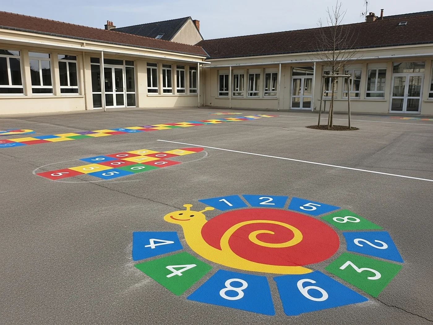 Jeux et marquages éducatifs au sol pour enfants